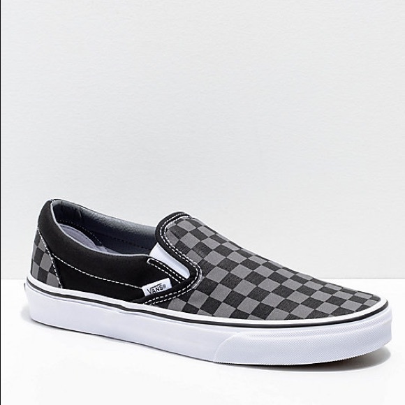 vans black slipons